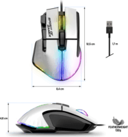 Spirit of Gamer PRO-M5 Arctic Vezetékes Gamer Egér - Fehér