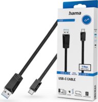Hama 200652 USB-A apa - USB-C apa 3.2 Adat és töltőkábel - Fekete (1.8m)