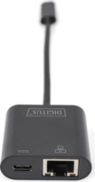 Digitus DN-3027 USB-C apa - USB-C/RJ45 anya Adapter