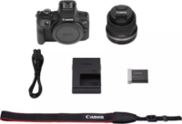 Canon EOS R100 Tükörnélküli fényképezőgép + RF-S 18-45mm F4.5-6.3 IS STM Lencse - Fekete