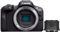Canon EOS R100 Tükörnélküli fényképezőgép + RF-S 18-45mm F4.5-6.3 IS STM Lencse - Fekete
