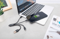 Digitus DB-300160-002-S USB-A apa - Lightning/Micro USB/USB-C apa Töltőkábel - Fekete (0.15m)