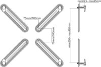 Maclean MC-899 13"-27" Adapter VESA szabvány szerinti furatok nélküli monitorok rögzítéséhez - Fekete (1 kijelző)