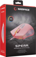 Rampage SMX-G68 Spear Vezetékes Gaming Egér - Rózsaszín