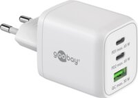 Goobay 64754 2x USB-C / USB-A Hálózati Gyorstöltő Adapter 65W - Fehér