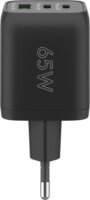 Goobay 64753 2x USB-C / USB-A Hálózati Gyorstöltő Adapter 65W - Fekete
