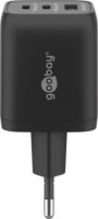 Goobay 64753 2x USB-C / USB-A Hálózati Gyorstöltő Adapter 65W - Fekete