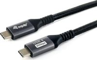 Equip USB-C apa / USB-C apa 4.0 Adat és töltő kábel - Fekete (2m)