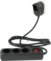 REV 220V Túlfeszültség védő elosztó 3+1 aljzatos 5m - Fekete