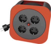 REV 230V Hosszabbítós kábeldob 4 aljzatos 10m - Fekete