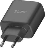 Savio LA-06/B USB-C / USB-A Hálózati Gyorstöltő Adapter 30W - Fekete