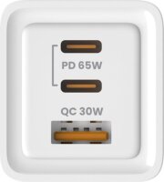 Savio LA-07 GaN 2x USB-C / USB-A Hálózati Gyorstöltő Adapter 65W - Fehér