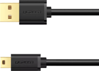 Ugreen 10355B USB-A apa - mini USB-B apa 2.0 Adat és töltő kábel - Fekete (1m)