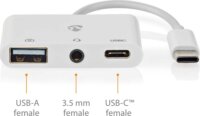 Nedis CCGB64790WT01 USB-C apa - USB/USB-C/Jack 3.5mm anya Adapter