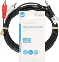 Nedis CAGL22200BK30 3.5m Jack apa - 2x RCA apa Kábel (3m)