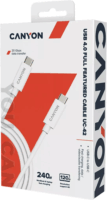 Canyon UC-42 USB-C apa - USB-C apa 4.0 Adat és töltőkábel - Fehér (2m)