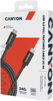 Canyon UC-44 USB-C apa - USB-C apa 4.0 Adat és töltőkábel - Fekete (1m)