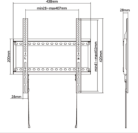 Stell SHO 5200 32"-70" LCD TV/Monitor fali tartó - Fekete (1 kijelző)