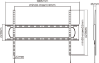 Stell SHO 7220 60"-120" LCD TV/Monitor fali tartó - Fekete (1 kijelző)