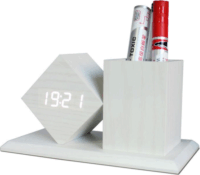 TOO PHC-330-W Digitális óra Írószertartóval - Fehér