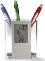 TOO PHC-200-S Digitális óra Írószertartóval - Ezüst