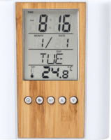 TOO PHC-300-LB Digitális óra Írószertartóval - Bambusz