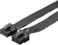 Goobay 8pin apa - 2x 6+2pin apa PCIe Tápegység kábel 0.29m - Fekete