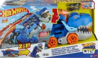 Mattel Hot Wheels City: Átalakítható Ultimate Autószállító T-Rex játékszett - Kék