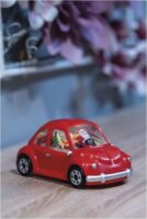 Emos DCLW19 10 cm magas télapó autóval LED-es karácsonyi asztali dísz