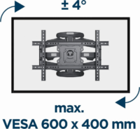 Gembird WM-75ST-01 32"-75" LCD TV/Monitor fali tartó - Fekete (1 kijelző)