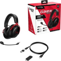 HyperX Cloud III Wireless Gaming Headset - Piros/Fekete