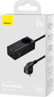 Baseus GaN3 Pro Elosztó 1 aljzatos + 2x USB-A + 2x USB-C 1m - Fekete