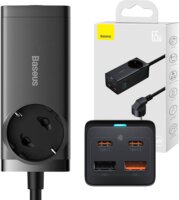 Baseus GaN3 Pro Elosztó 1 aljzatos + 2x USB-A + 2x USB-C 1m - Fekete