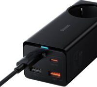 Baseus GaN3 Pro Elosztó 1 aljzatos + 2x USB-A + 2x USB-C 1m - Fekete
