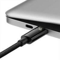 Baseus Tungsten Gold USB-C apa - USB-c apa Adat és töltő kábel - Fekete (1m)