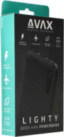 Avax PB103B Lighty Powerbank 8000mAh (2.1A / 5V) - Fekete