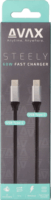 Avax Steely USB C adat és töltőkábel 1,5 m (60W)