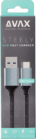 Avax Steely USB A - USB C adat és töltőkábel 1,5m