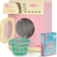 Casdon: Elektromos játék mosógép kiegészítőkkel - Rózsaszín