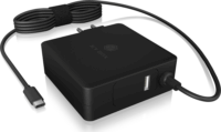 Icy Box IB-PS101-PD 1x USB Type-C / 1x USB-A Hálózati töltő - Fekete (90W)