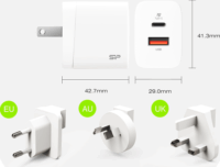 Silicon Power Boost Charger QM16 US/UK/AU/EU - USB-A / USB-C Utazó adapter (20W)