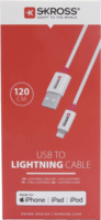 Skross USB-TO-LIGHT USB-A apa - Lightning apa 2.0 Adat és töltőkábel - Fehér (1.2m)