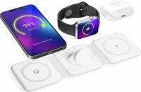 Bewello BW2063 3 az 1-ben Wireless töltőállomás - Fehér (15W)