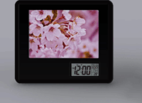 TOO PFC-100-B Asztali óra fényképtartóval - Fekete