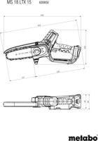 Metabo MS 18 LTX 15 Akkumulátoros Ágvágó fűrész + metaBOX 145 L (akku és töltő nélkül)