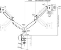 Multibrackets M Deskmount 15"-30" LCD TV/Monitor asztali tartó - Fekete (2 kijelző)