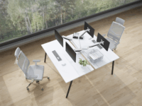 Multibrackets M Deskmount 15"-27" LCD TV/Monitor asztali tartó - Fehér (2 kijelző)