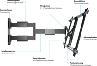 Multibrackets M Vesa Flexarm 37"-65" LCD TV/Monitor fali tartó - Fekete