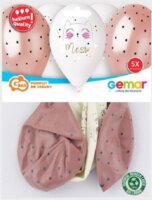 Godan Cica mintás pöttyös prémium lufi - 5 darabos