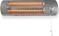 Nedis HTBA10GY Fürdőszobai Fali Elektromos Kvarc Hősugárzó 1200W - Ezüst